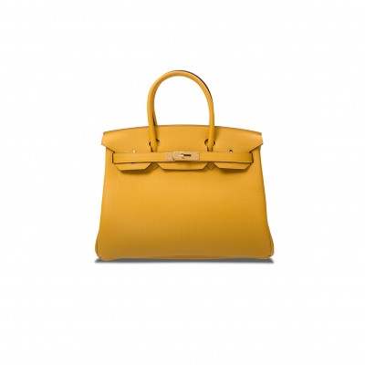 HERMES BIRKIN 35 TOGO LEATHER CALFSKIN AMBER GOLD BUCKLE BAG BK309DTGGP (35*28*18cm)